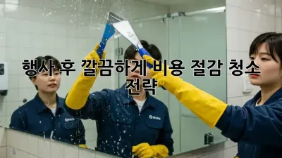 행사 후 깔끔하게! 비용 절감 청소 전략 ✨